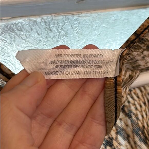 West Loop Women’s Brown Snake Print V-Neck Short Sleeve Maxi Dress Size Large - Picture 6 of 7